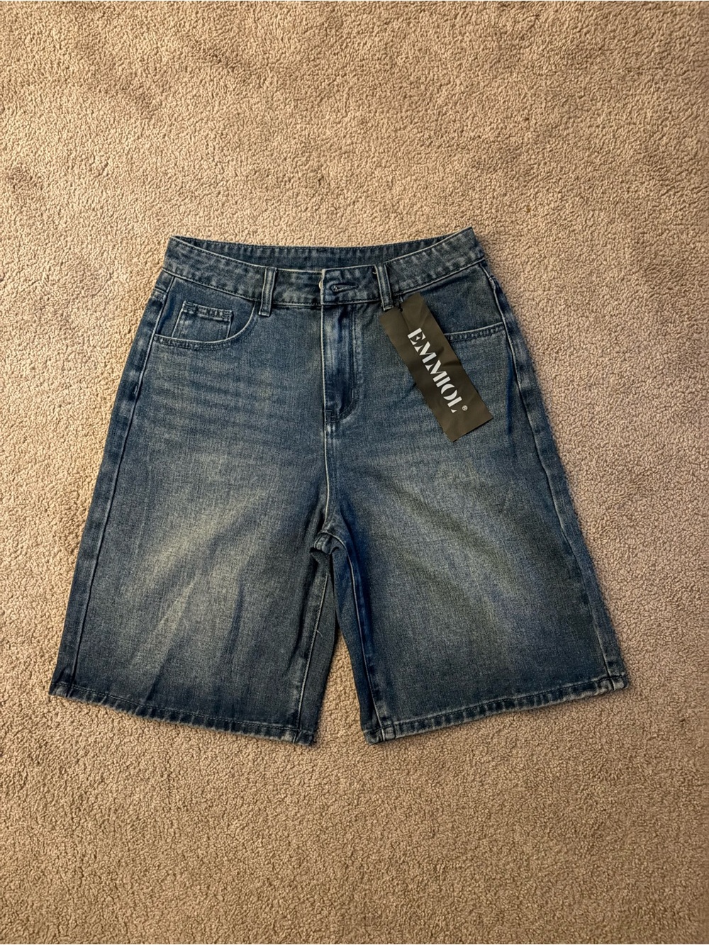 Emmion Men’s Mid Wash Denim Jean Jorts